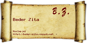 Beder Zita névjegykártya